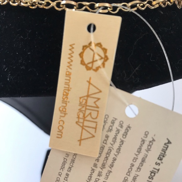 NWT Amrita Singh Gold Floral Statement Necklace - Picture 9 of 11